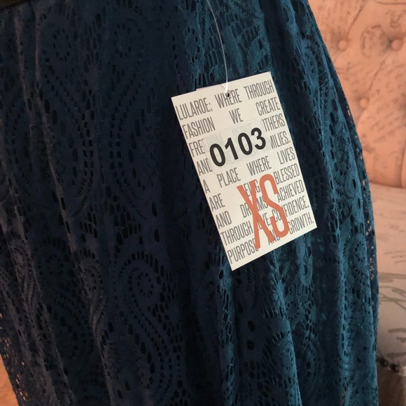 Lularoe lace pull on skirt never worn, bluish green color. - Picture 3 of 3
